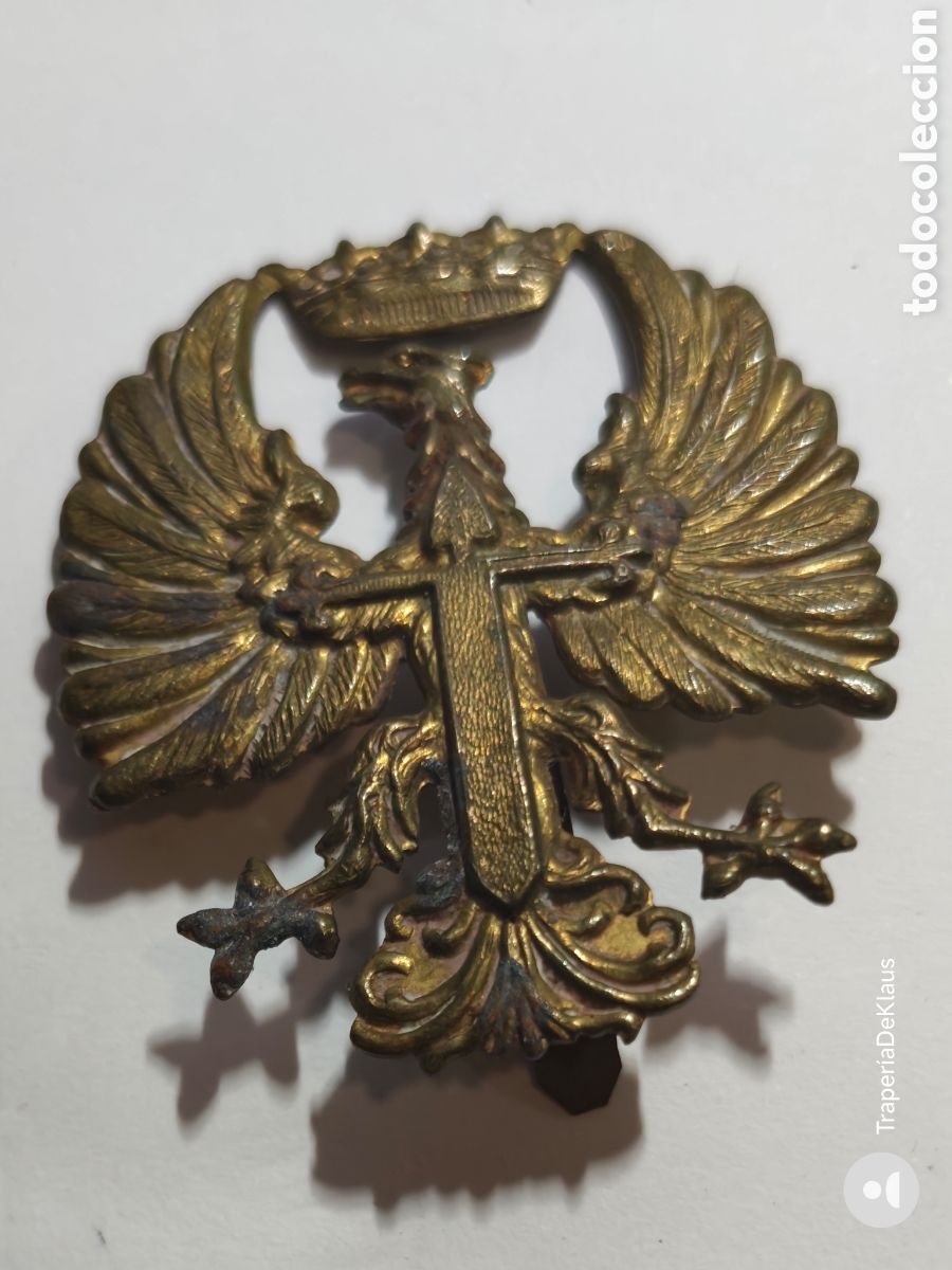 Militaria: &Aacute;guila de lat&oacute;n Emblemas de cuello/solapa del Ej&eacute;rcito de Tierra - car122