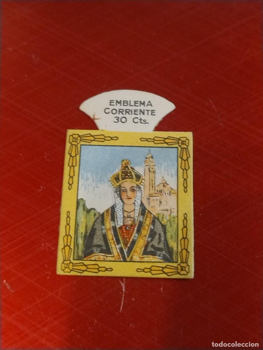 Militaria: Emblema auxilio social, CORRIENTE 30 CTS, serie H, N&ordm; 7, ALCALDESA DE ZAMARRAMALA.