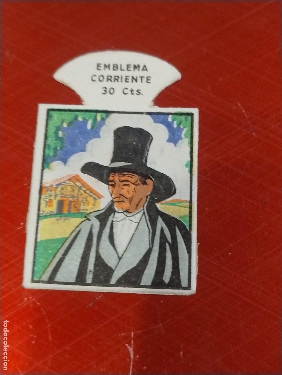 Militaria: Emblema auxilio social, CORRIENTE 30 CTS, serie H, N&ordm; 2, LINO DE DUELO.