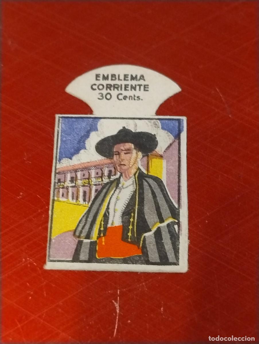 Militaria: Emblema auxilio social, CORRIENTE 30 CTS, serie H, N&ordm; 1, ALCALDE DE TUREGANO.