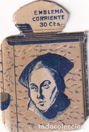 Militaria: Auxilio Social. Emblema Corriente. Lu&iacute;s Vives. 30 Cts. Serie G. N&ordm;19 con defecto de edici&oacute;n