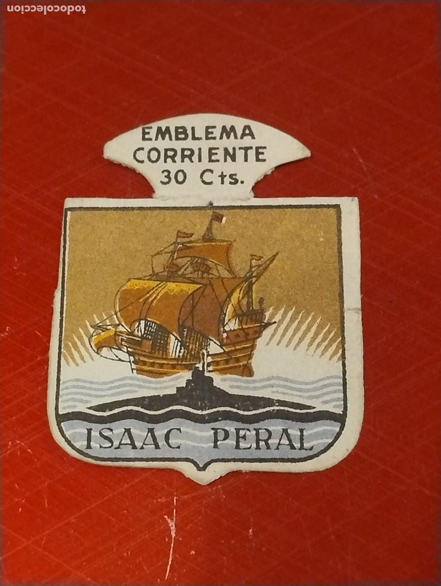 Militaria: Emblema corriente auxilio social 30 cts, ISAAC PERAL, SERIE E N&ordm; 10
