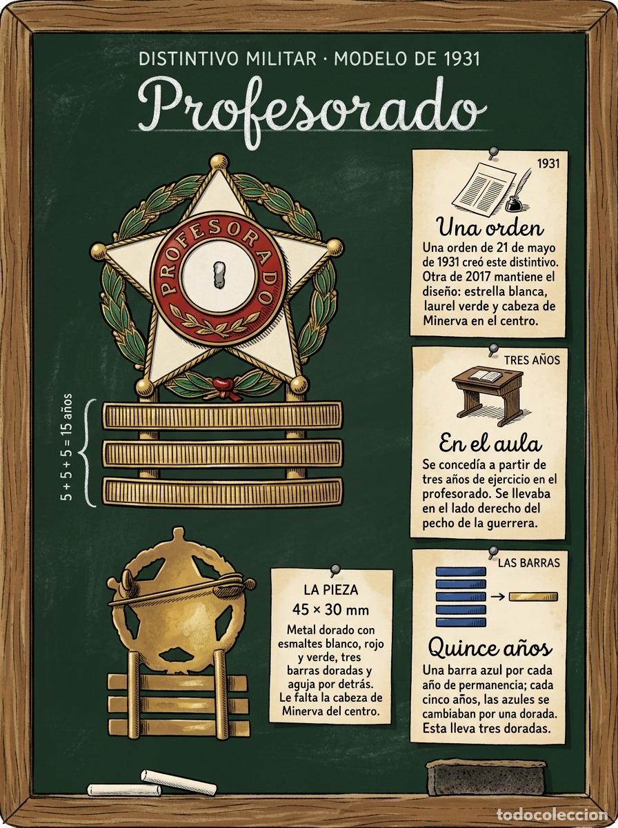 Militaria: Insignia Militar Profesorado Capit&aacute;n A&ntilde;os 40 50