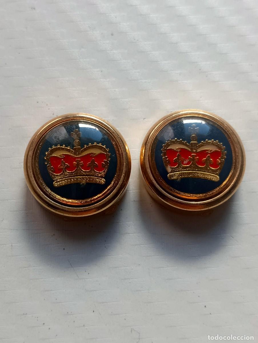 Militaria: INSIGNIAS GEMELOS CUBREBOTONES CORONAS REALES MILITAR EJERCITO