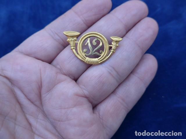 Militaria: ANTIGUO EMBLEMA DE CUELLO CAZADORES 12 EPOCA ALFONSO XII - XIII - GUERRA DE CUBA - FILIPINAS