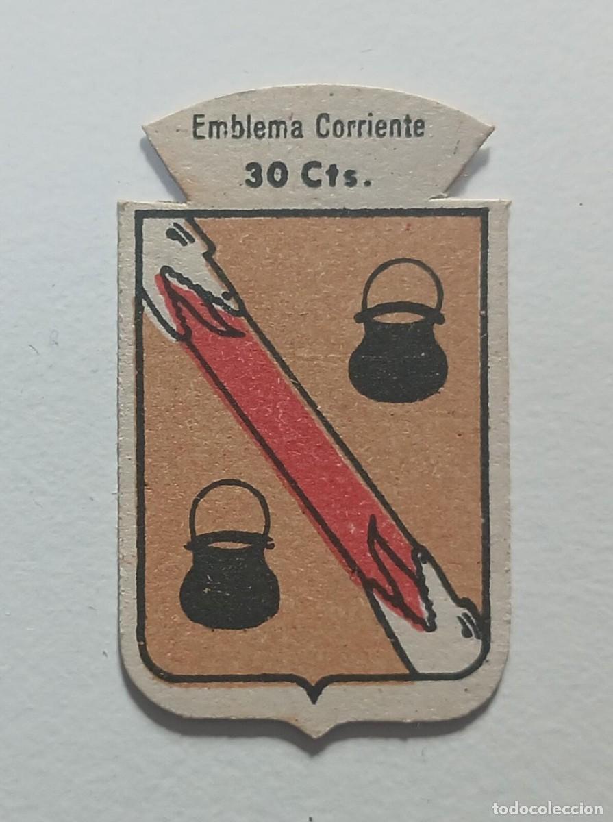 Militaria: Emblema auxilio social, CORRIENTE 30 CTS, serie B, N&ordm; 206, CIEZA.