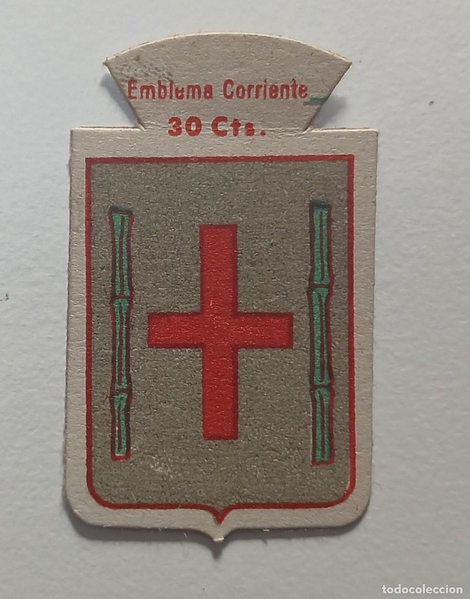 Militaria: Emblema auxilio social, CORRIENTE 30 CTS, serie B, N&ordm; 253, CANET LO ROIG.
