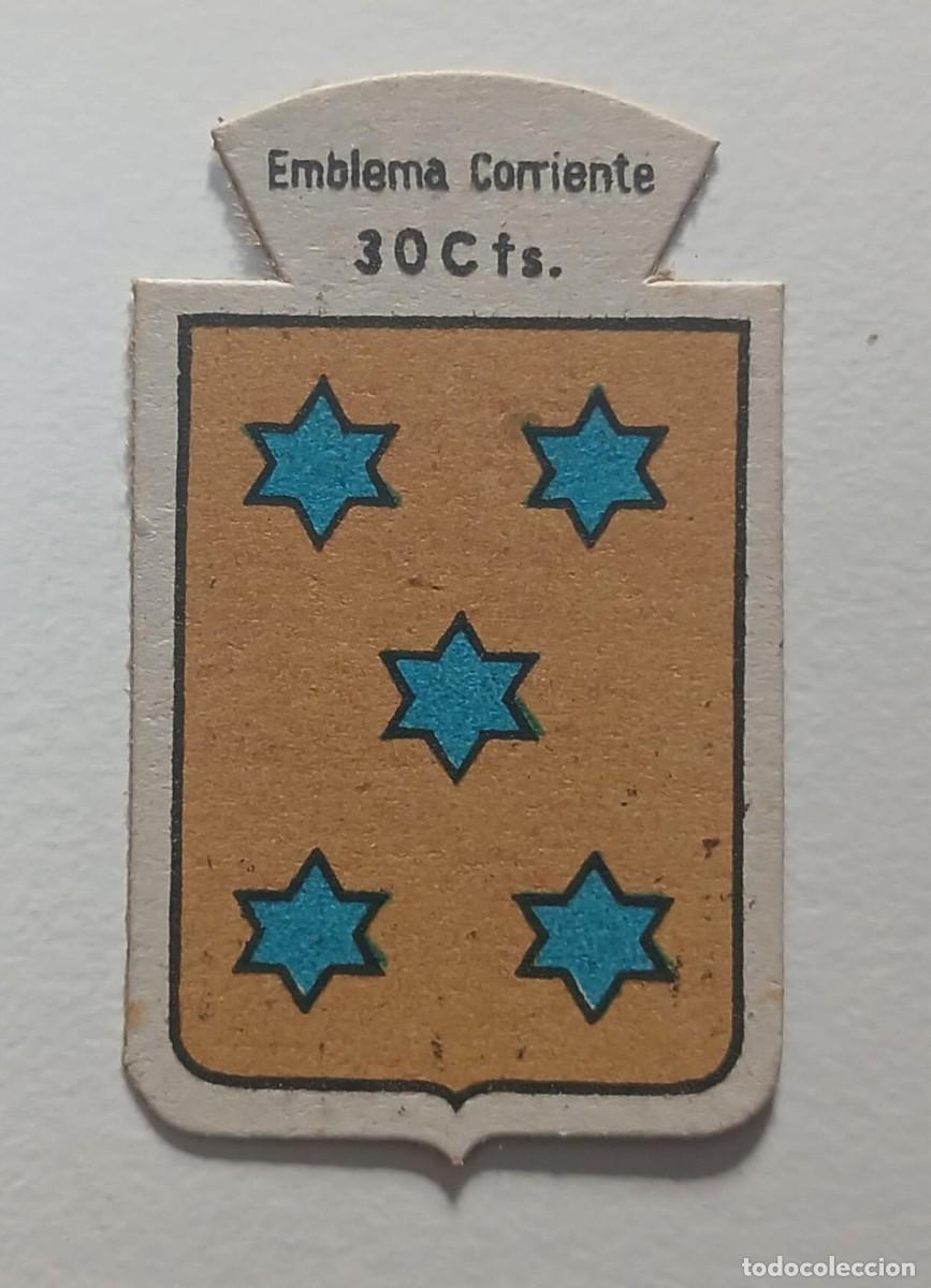 Militaria: Emblema auxilio social, CORRIENTE 30 CTS, serie B, N&ordm; 260, DENIA.