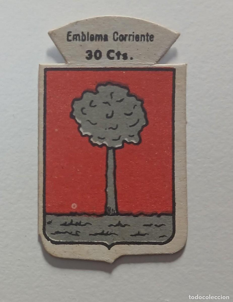 Militaria: Emblema auxilio social, CORRIENTE 30 CTS, serie B, N&ordm; 227, ALBURQUERQUE.