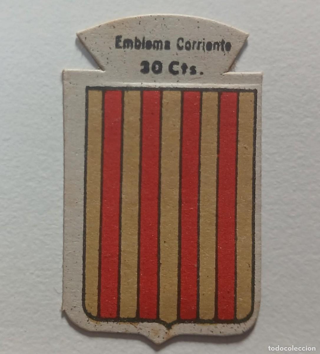 Militaria: Emblema auxilio social, CORRIENTE 30 CTS, serie B, N&ordm; 223, ALMAZORA.