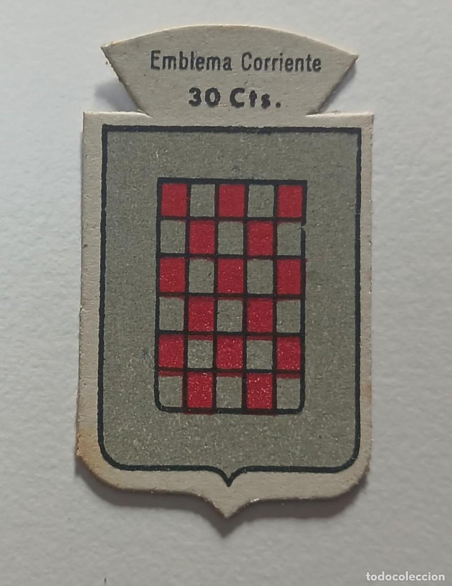 Militaria: Emblema auxilio social, CORRIENTE 30 CTS, serie B, N&ordm; 241, GOYENECHE.