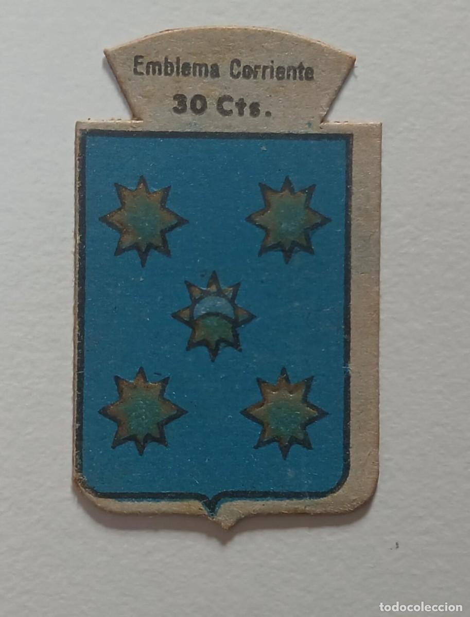 Militaria: Emblema auxilio social, CORRIENTE 30 CTS, serie B, N&ordm; 60, VALLECILLO.