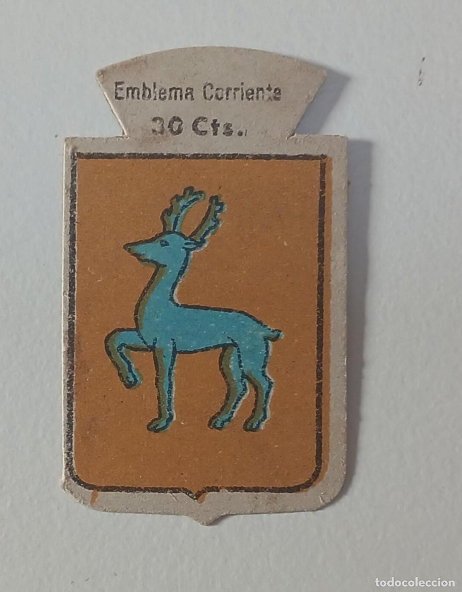 Militaria: Emblema auxilio social, CORRIENTE 30 CTS, serie B, N&ordm; 120, CERVELLO.