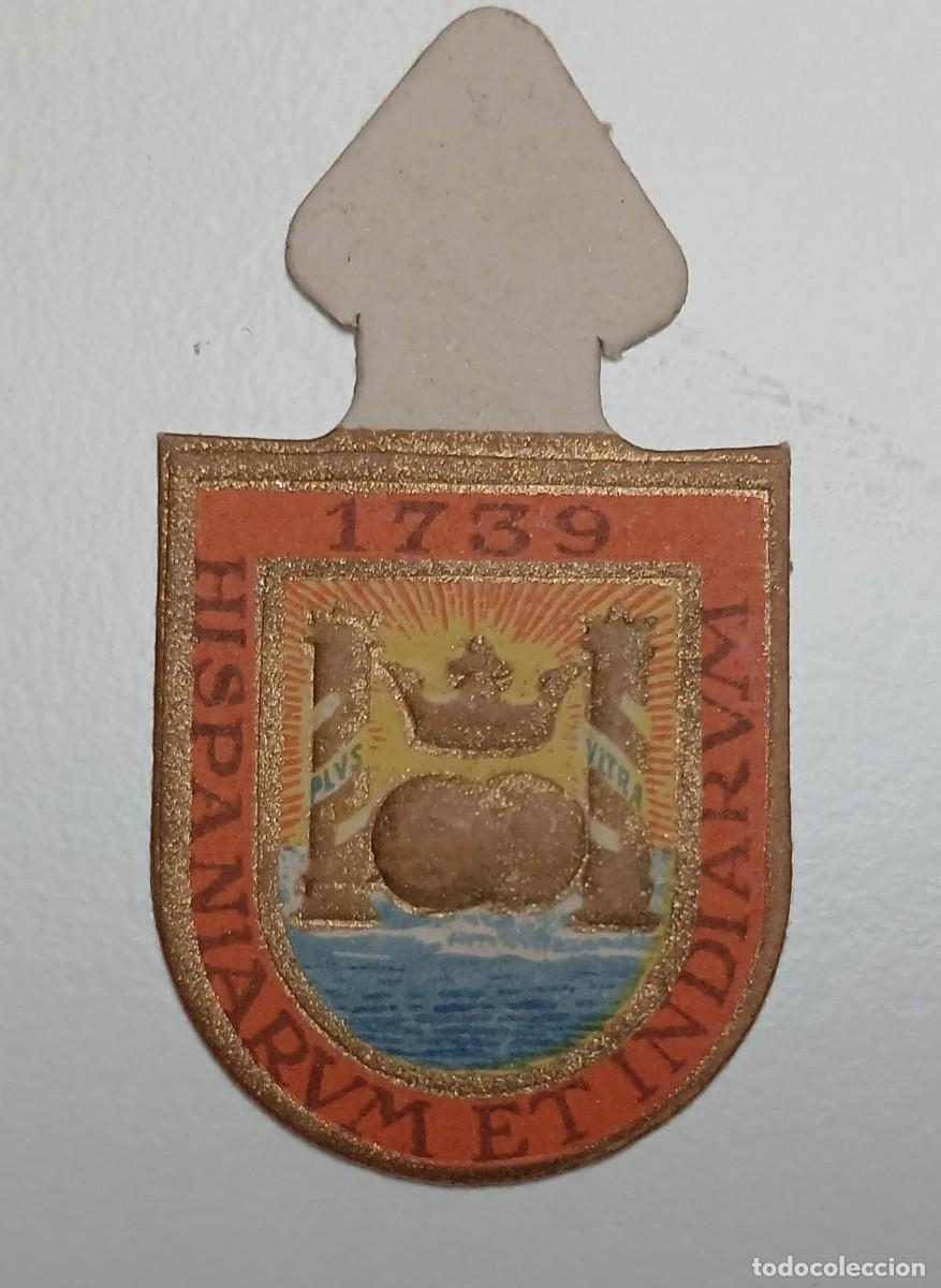 Militaria: Emblema auxilio social, CORRIENTE 30 CTS, serie B, N&ordm; 3, SALVE RUBEN DARIO.