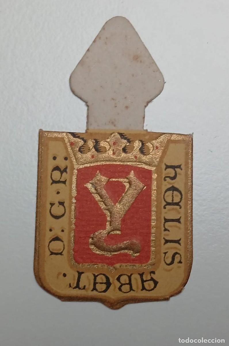 Militaria: Emblema auxilio social, CORRIENTE 30 CTS, serie C, N&ordm; 2, ESCUDO DE ISABEL.