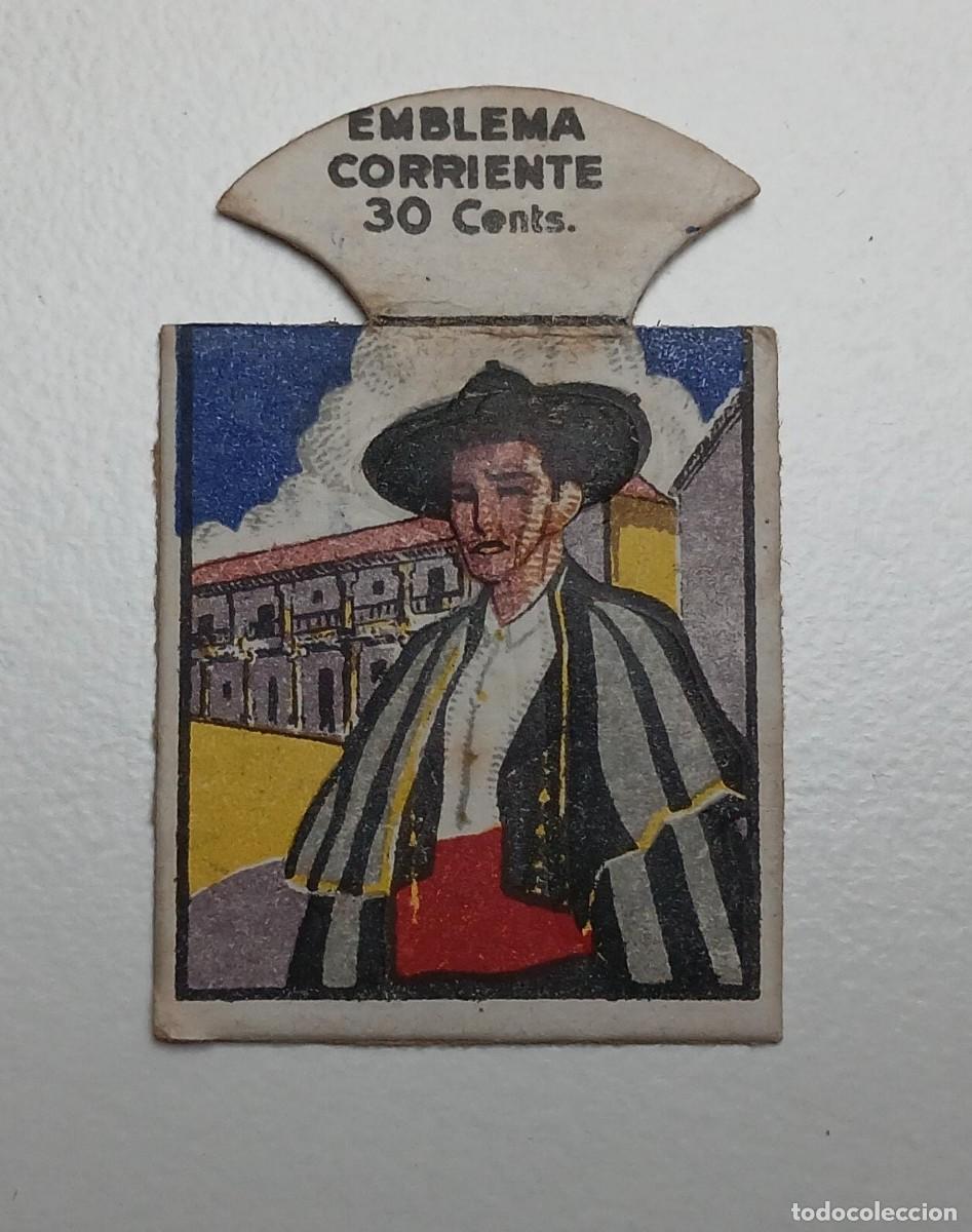 Militaria: Emblema auxilio social, CORRIENTE 30 CTS, serie H, N&ordm; 1, ALCALDE DE TUREGANO.