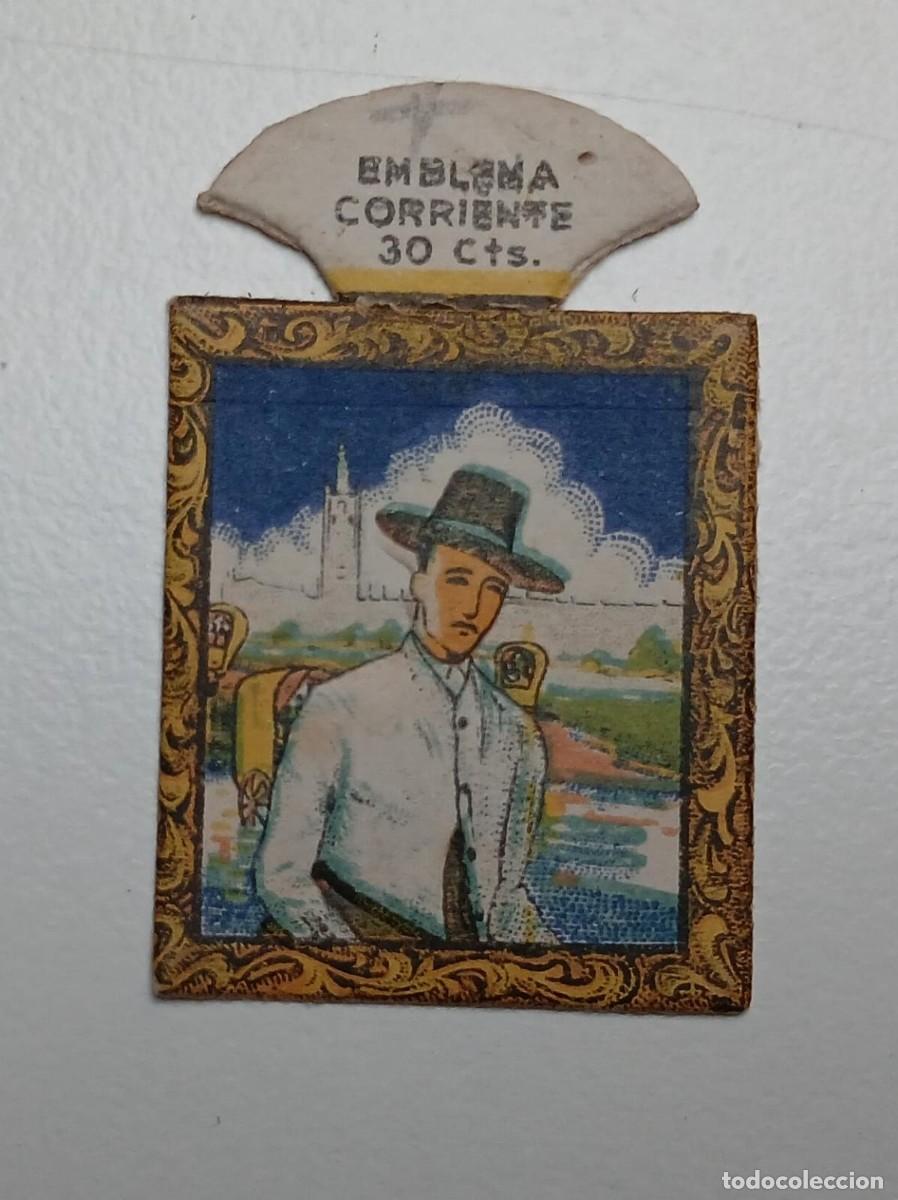 Militaria: Emblema auxilio social, CORRIENTE 30 CTS, serie H, N&ordm; 3, JINETE ANDALUZ.