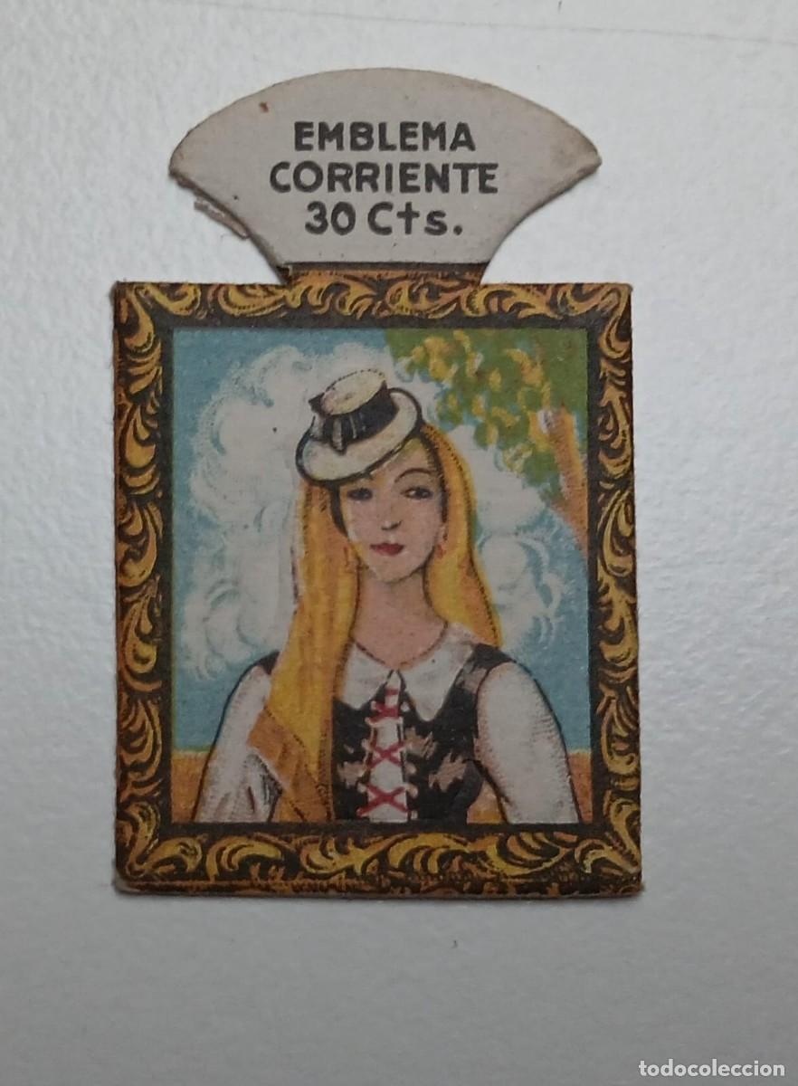 Militaria: Emblema auxilio social, CORRIENTE 30 CTS, serie H, N&ordm; 4, TINERFE&Ntilde;A.