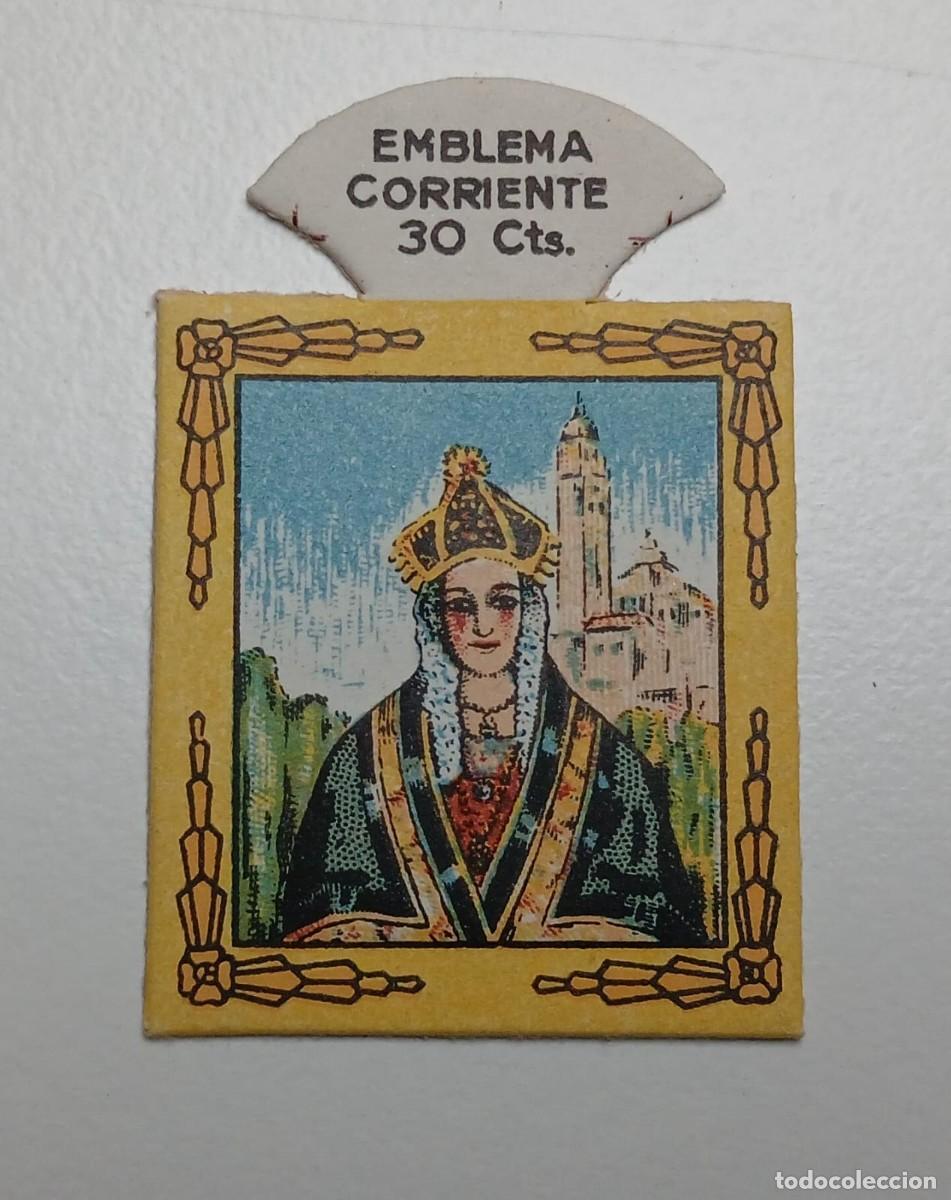 Militaria: Emblema auxilio social, CORRIENTE 30 CTS, serie H, N&ordm; 7, ALCALDESA DE ZAMARRAMALA.