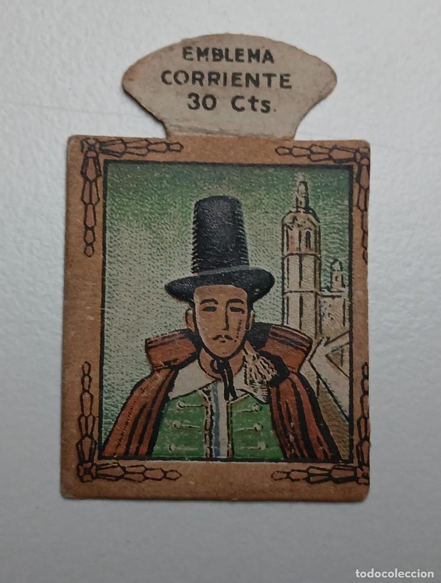 Militaria: Emblema auxilio social, CORRIENTE 30 CTS, serie H, N&ordm; 15, VALENCIA, ALCALDE DE ALDEA.