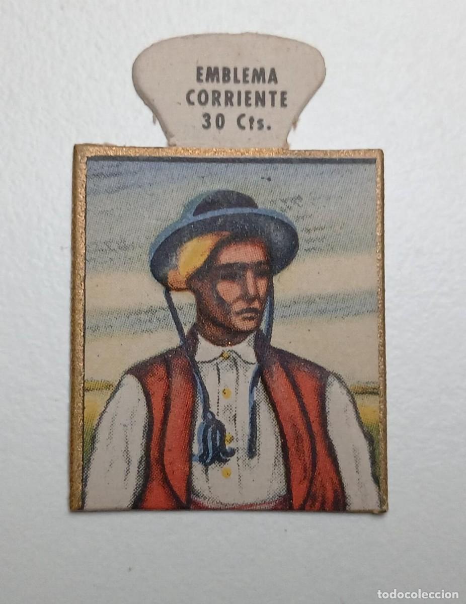 Militaria: Emblema auxilio social, CORRIENTE 30 CTS, serie H, N&ordm; 17, ARAGON, ANSOTANO.