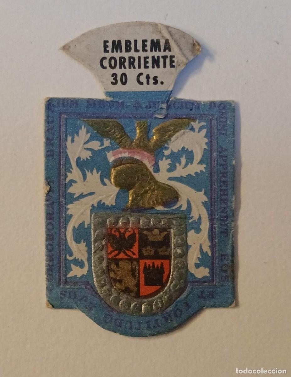 Militaria: Emblema auxilio social, CORRIENTE 30 CTS, serie C, N&ordm; 7, HERNAN CORTES.