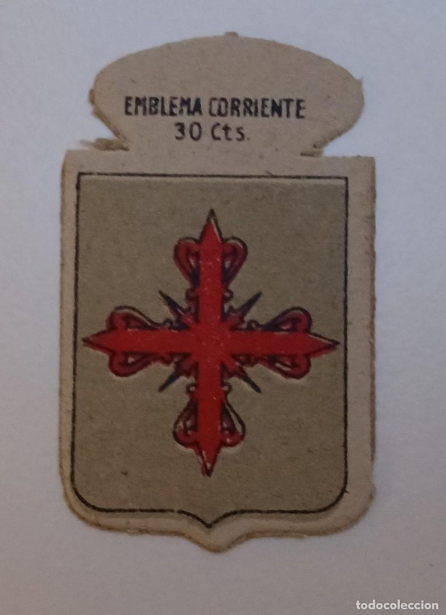 Militaria: Emblema auxilio social, CORRIENTE 30 CTS, serie C, N&ordm; 9 BIS, LOPEZ JUAN ANZANO.