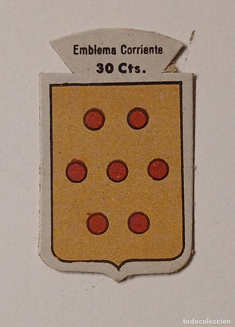 Militaria: Emblema auxilio social, CORRIENTE 30 CTS, serie B, N&ordm; 239, FEDERIGUI.