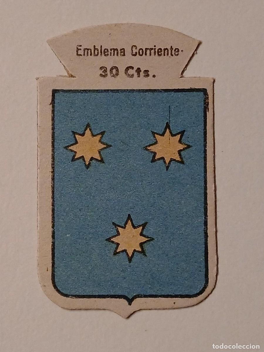 Militaria: Emblema auxilio social, CORRIENTE 30 CTS, serie B, N&ordm; 197, ORIBE.