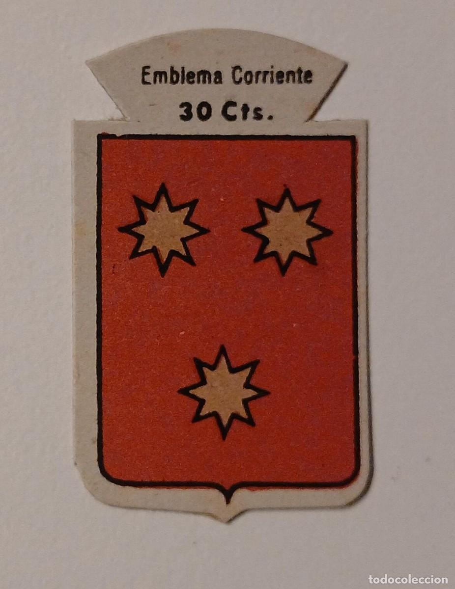 Militaria: Emblema auxilio social, CORRIENTE 30 CTS, serie B, N&ordm; 221, LA RUA.