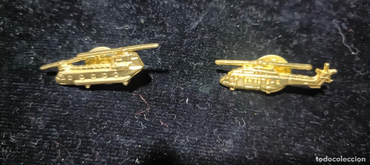 Militaria: Dos insignias de helic&oacute;pteros de la famet tipo pin