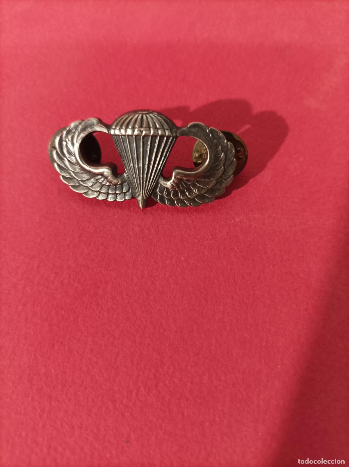 Militaria: INSIGNIA PARACAIDISTA ESTADOS UNIDOS (JUMP WINGS ) EPOCA GERRA VIETNAM MARCA REVERSO L 22