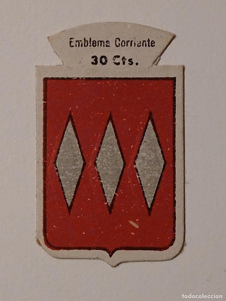 Militaria: Emblema auxilio social, CORRIENTE 30 CTS, serie B, N&ordm; 204, VAN HELSE.