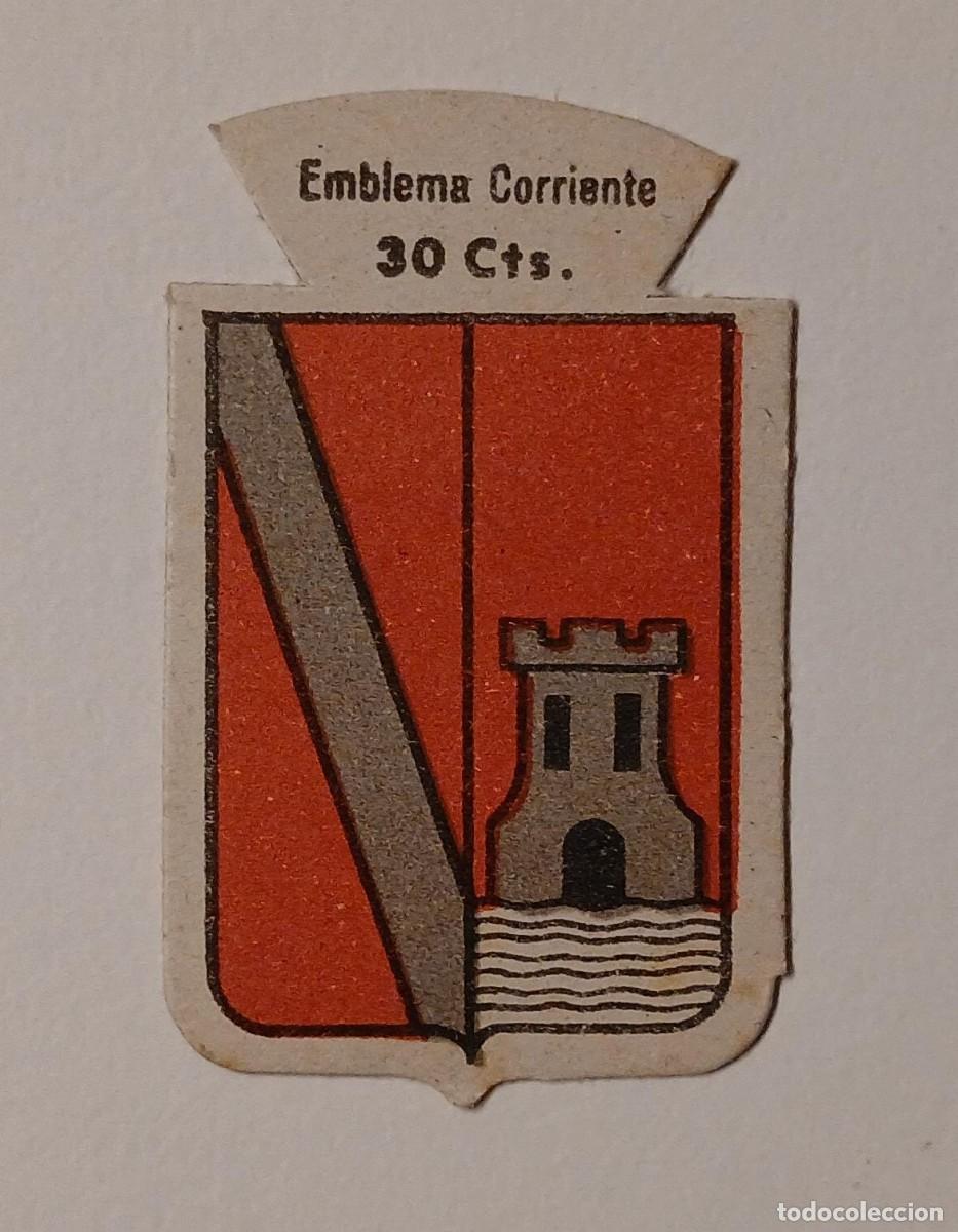 Militaria: Emblema auxilio social, CORRIENTE 30 CTS, serie B, N&ordm; 177, TROBAT.