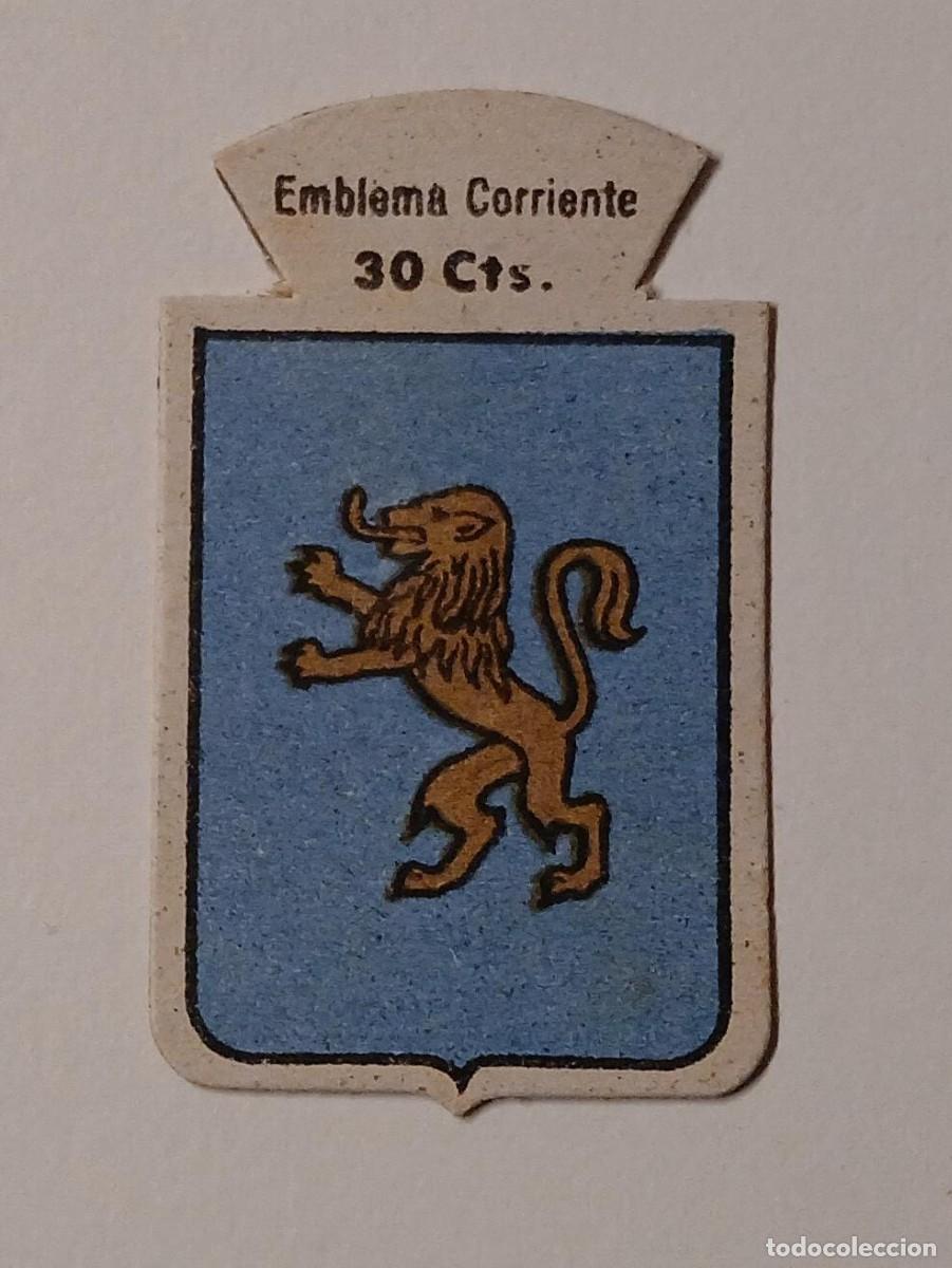 Militaria: Emblema auxilio social, CORRIENTE 30 CTS, serie B, N&ordm; 183, ARMENTA.