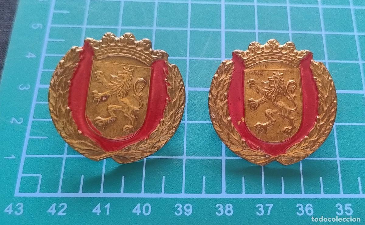 Militaria: INSIGNIAS CUELLO UNIFORME POLICIA LOCAL ZARAGOZA. EPOCA FRANCO.