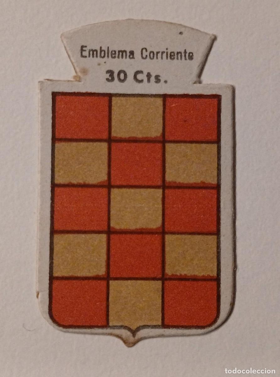 Militaria: Emblema auxilio social, CORRIENTE 30 CTS, serie B, N&ordm; 170, ARNERO.
