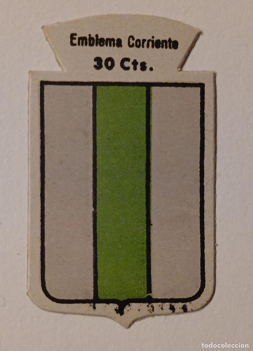 Militaria: Emblema auxilio social, CORRIENTE 30 CTS, serie B, N&ordm; 148, BARO.