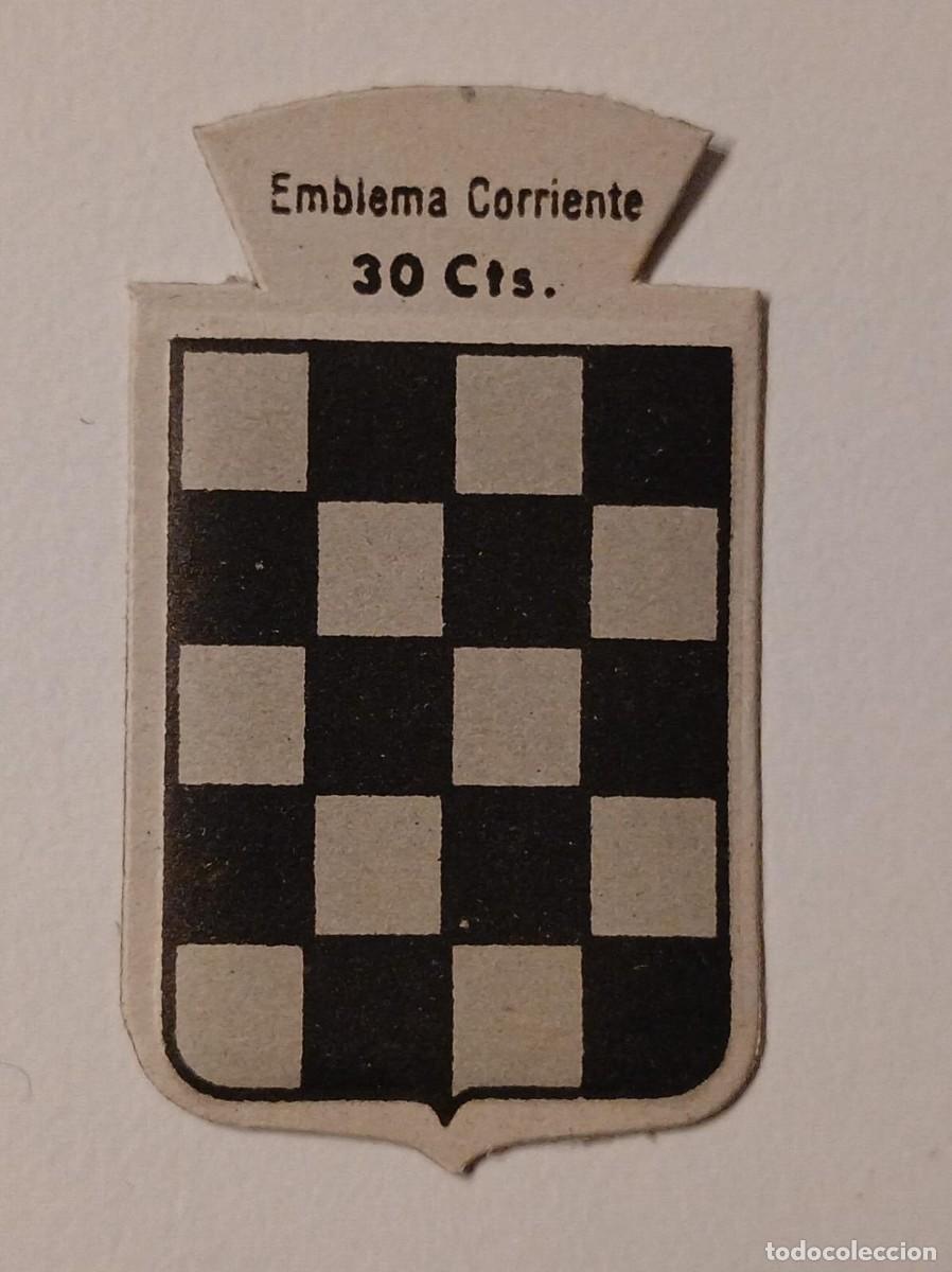 Militaria: Emblema auxilio social, CORRIENTE 30 CTS, serie B, N&ordm; 147, ECHENIQUE.