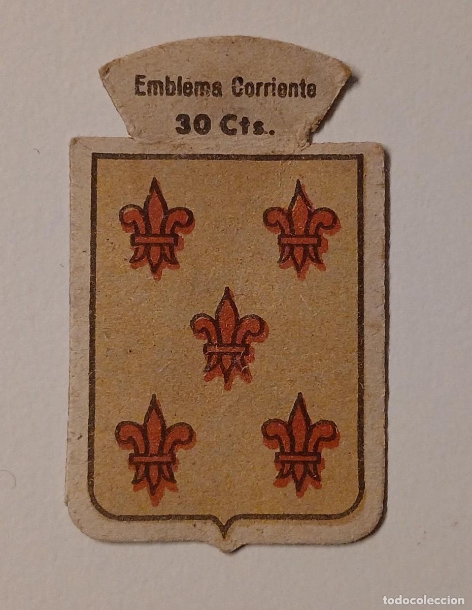 Militaria: Emblema auxilio social, CORRIENTE 30 CTS, serie B, N&ordm; 193, ROSAL.