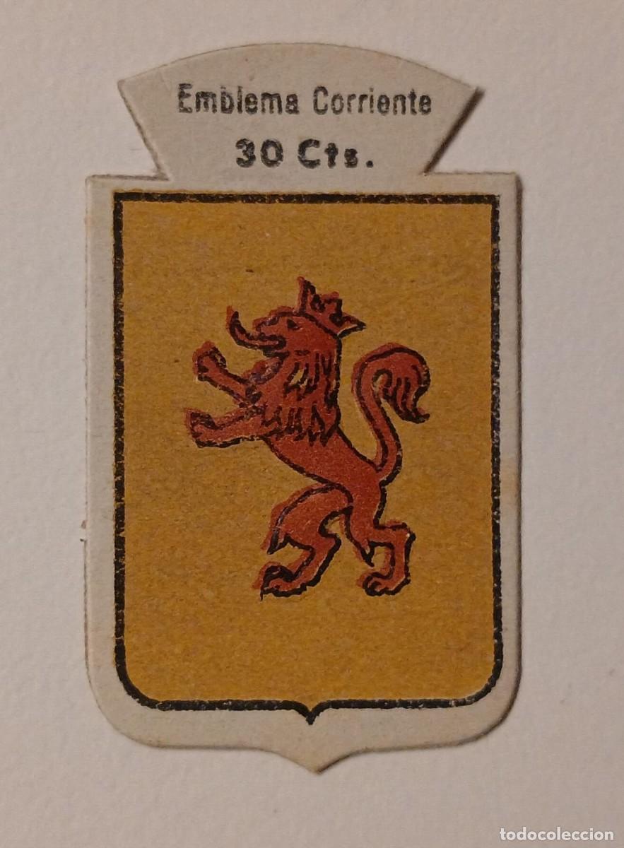 Militaria: Emblema auxilio social, CORRIENTE 30 CTS, serie B, N&ordm; 156, FERRARI.