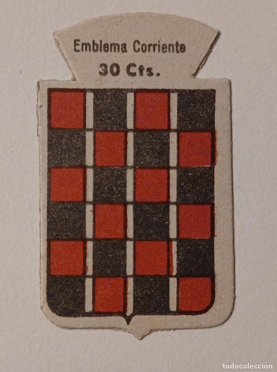 Militaria: Emblema auxilio social, CORRIENTE 30 CTS, serie B, N&ordm; 188, BERMUDEZ.