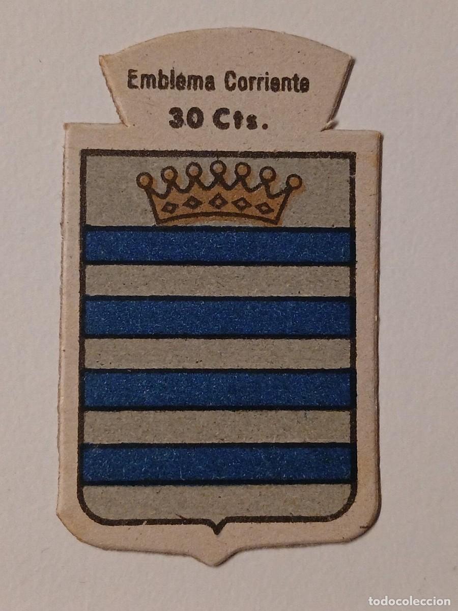 Militaria: Emblema auxilio social, CORRIENTE 30 CTS, serie B, N&ordm; 145, VALDERRAMA.