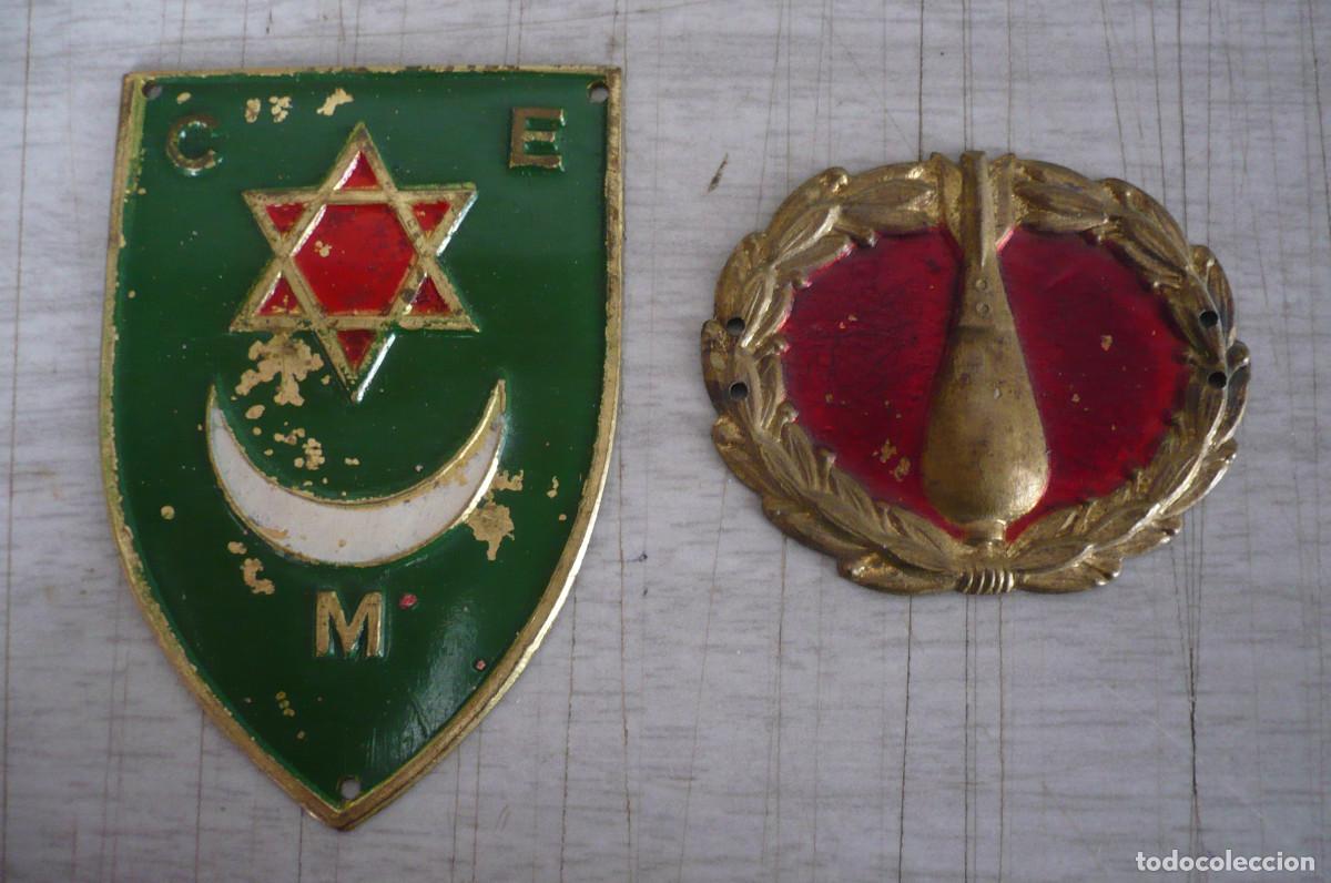 Militaria: insignia chapa ejercito marroqui y bombardero guerra civil