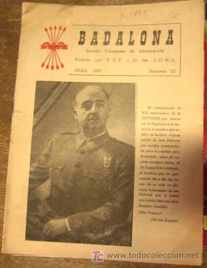 Military Antiques: Boletin de falange de Badalona, 1960