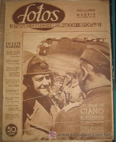 Militaria: Semanario FOTOS, 10 de agosto de 1940