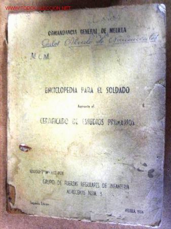 Militaria: Enciclopedia para el soldado, comandancia general de Melilla, 1966