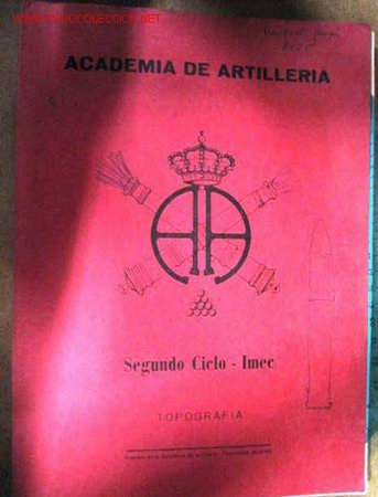 Militaria: Academia de artilleria, topografia 2&ordm; ciclo, 164 p&aacute;ginas, con ilustraciones