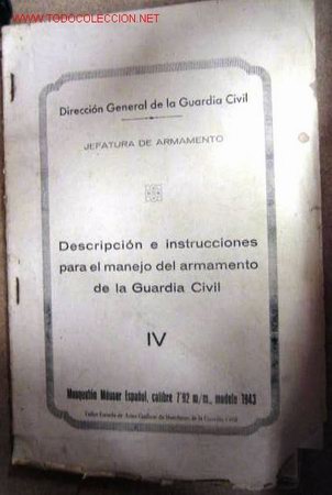 Militaria: Descripci&oacute;n del Mauser espa&ntilde;ol mod.1943, todo el despiece, 19 p&aacute;ginas