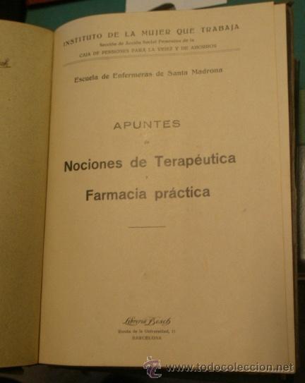 Military Antiques: Nociones de terapeutica y farmacia pr&aacute;ctica, 170 p&aacute;g, sin fecha (a&ntilde;os 40)